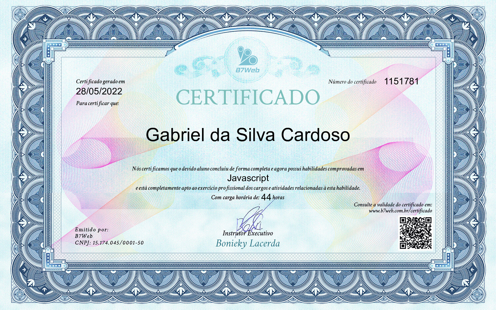 Certificado Javascript